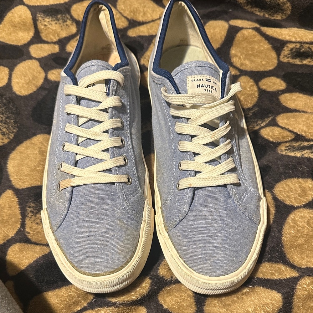 Nautica Men's Light Blue Canvas Sneakers